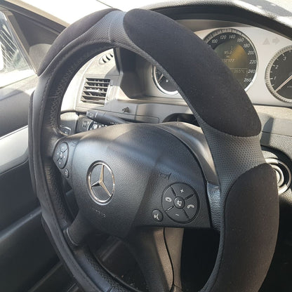 Калъф за волан от еко кожа 38см - Race - черен цвят