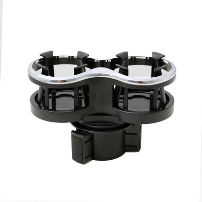 Поставка за две чаши за залепване върху равна повърхонст - черна със сребрист ръб