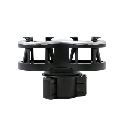 Поставка за две чаши за залепване върху равна повърхонст - черна със сребрист ръб