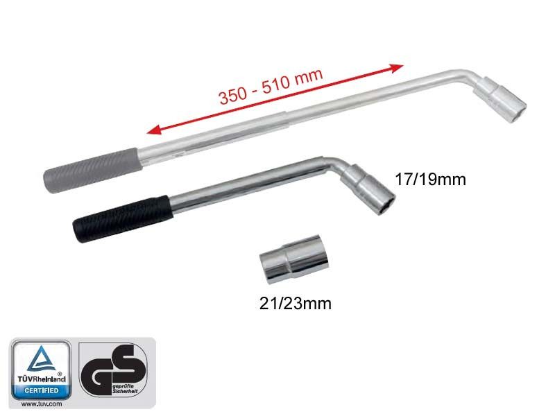 Ключ за джанти с телескопична дръжка Petex - размери 17, 19, 21, 23mm