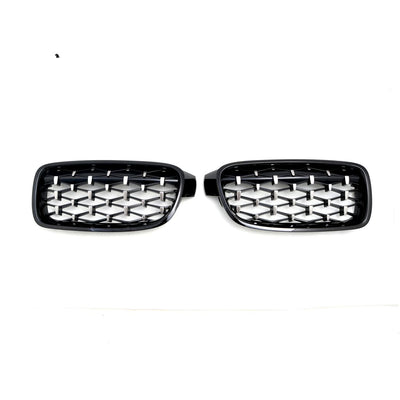Решетки за BMW F30 (2011+) - Гланц - Diamond Design - хром / черно