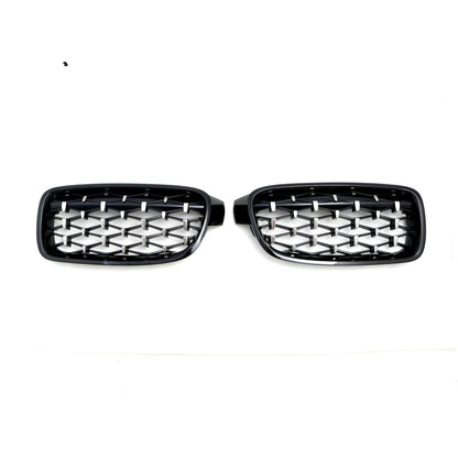 Решетки за BMW F30 (2011+) - Гланц - Diamond Design - хром / черно