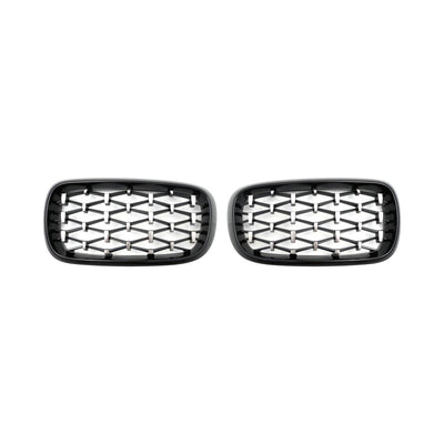 Решетки за BMW X5 F15 / X6 F16 (2013+) - Гланц - Diamond design - хром / черно