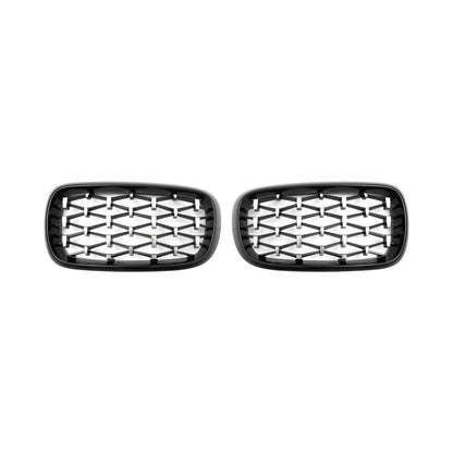 Решетки за BMW X5 F15 / X6 F16 (2013+) - Гланц - Diamond design - хром / черно