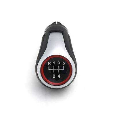 Топка за скоростен лост за VW Golf 5 / 6 / 7 / Scirocco / Jetta / Eos с 5 скорости - черна / силвър