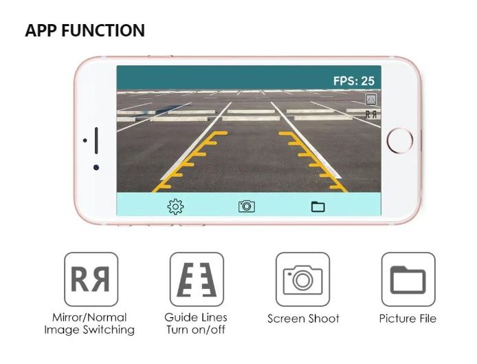 WiFi Камера за задно виждане за телефон за бус, камион, кемпер - с  18 ярки диода - модел 2