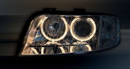 Кристални фарове за Audi A6 (1997-2001) - хром