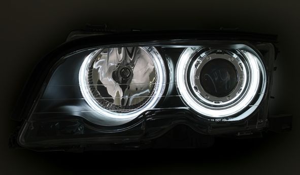 Кристални фарове за BMW E46 седан (2001-2005) - черни с CCFL