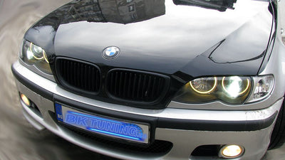 Биксенон лупи за вграждане MINI Метални - за BMW E46 с фабричен дизайн - ретрофит
