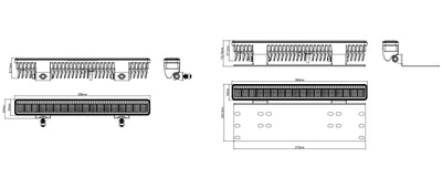 38см LED Лед Бар Със Стойка За Номер С Три Функции 55W, 4768lm, 12V - 24V E-Mark Подходящ За Автомобил, Бус, Камион, Селскостопански машини, Трактор, Комбайн, Агро Техника, Сеялка, Пръскачка, Джип, 4X4, Offroad, SUV