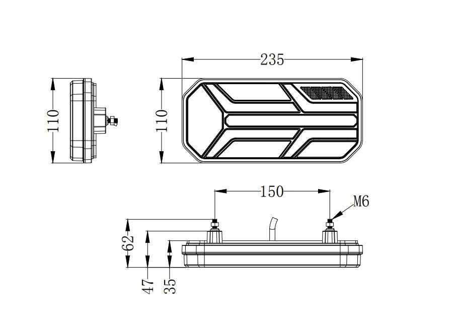 Комплект LED ЛЕД Диодни Стопове, Динамичен Мигач, 7 Функции, 12/24V