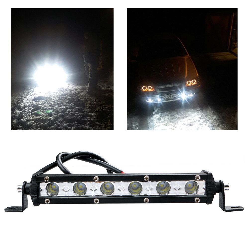 18,5 См Мощен LED бар Flexzon с насочена Spot светлина 18W 6 LED 12V 24V АТВ, Джип, 4х4, Offroad, Камион
