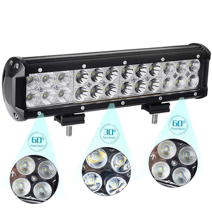 30 См Мощен LED бар с Комбинирана Combo светлина 72W 24 LED 12V 24V АТВ, Джип, 4х4, Offroad