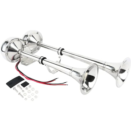 Тромба 12V Двойна За Яхта, Кораб, Лодка, Катамаран, Камион, ТИР, 455 х 190 mm, Супер Мощен и Силен Звук !