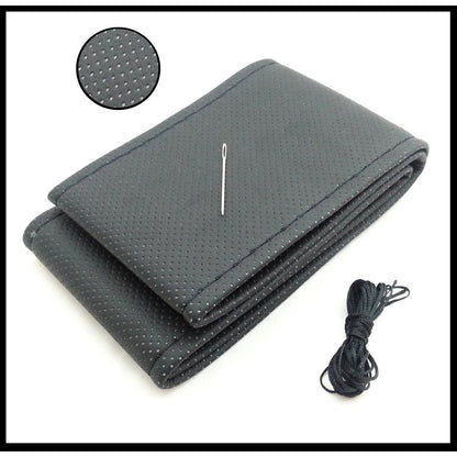 Перфориран кожен калъф за волан тип заший си сам, Размер М, С Игла И Конец