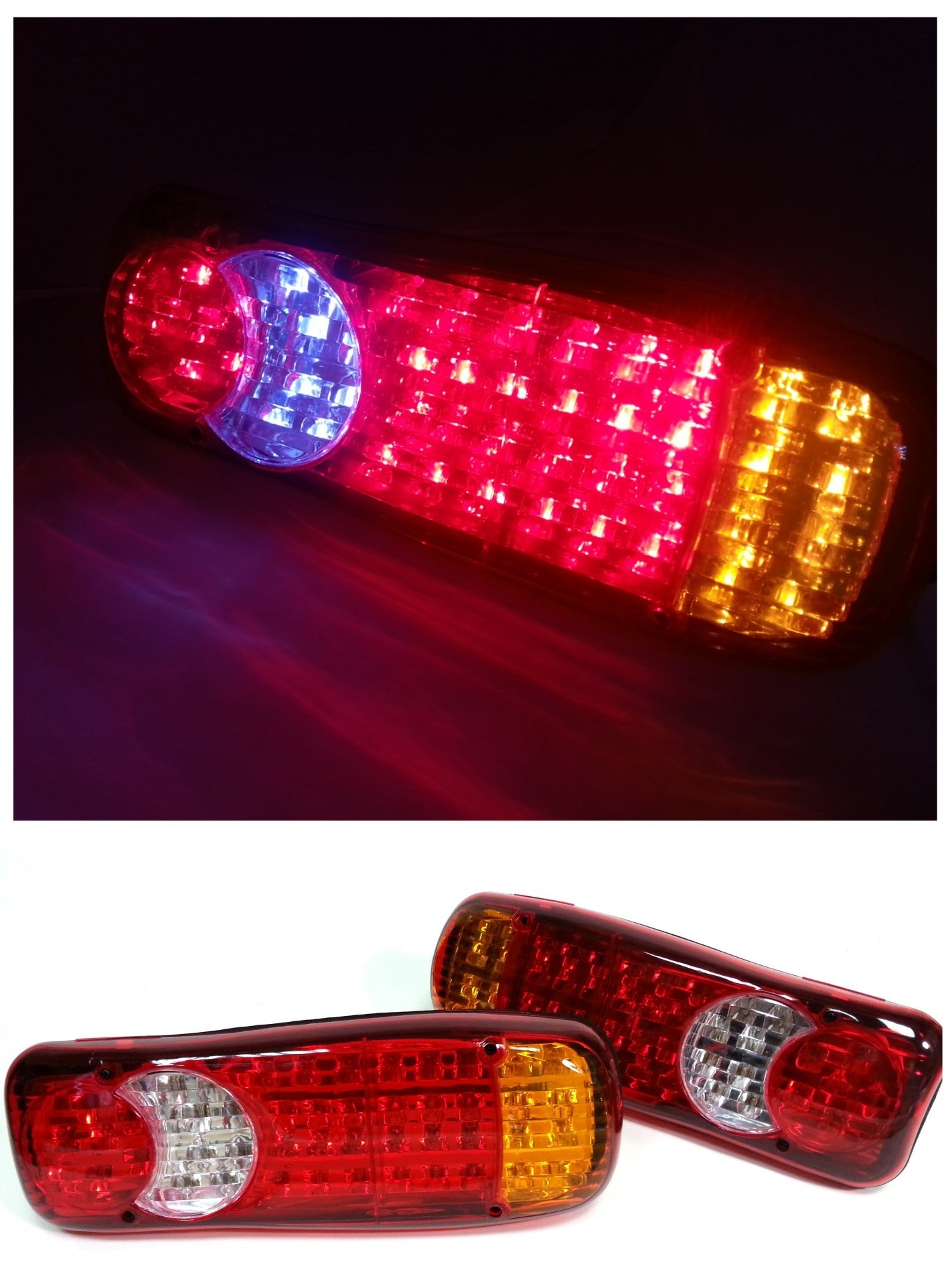 Комплект 2 бр. LED ЛЕД диодни стопове 24V Волта за бус камион ТИР ремарке платформа
