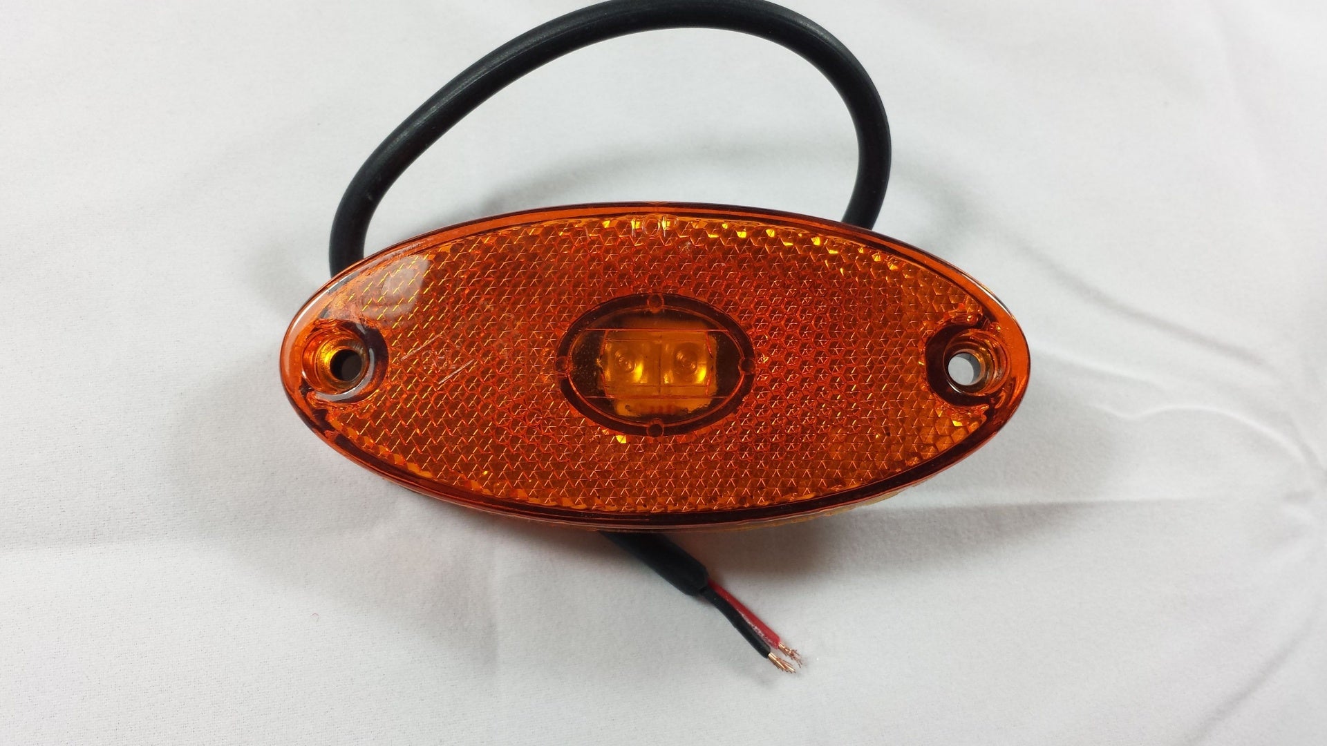 LED ЛЕД Диоден Маркер Габарит Токос Със Стойка Скоба Оранжев Жълт с 2 Диода Вграден Рефлектор 24V