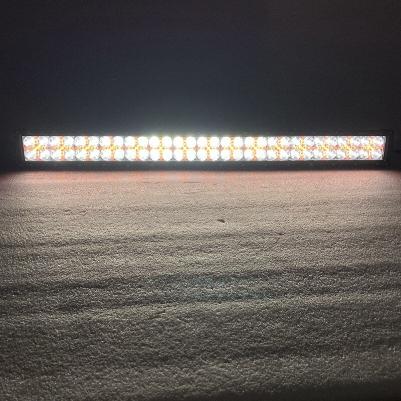 80 См Led Bar Лед Диоден Бар Прожектор Бяла и Оранжева, Жълта Светлина, Блиц, Флаш, CROSS DRL 180W 12V 24V