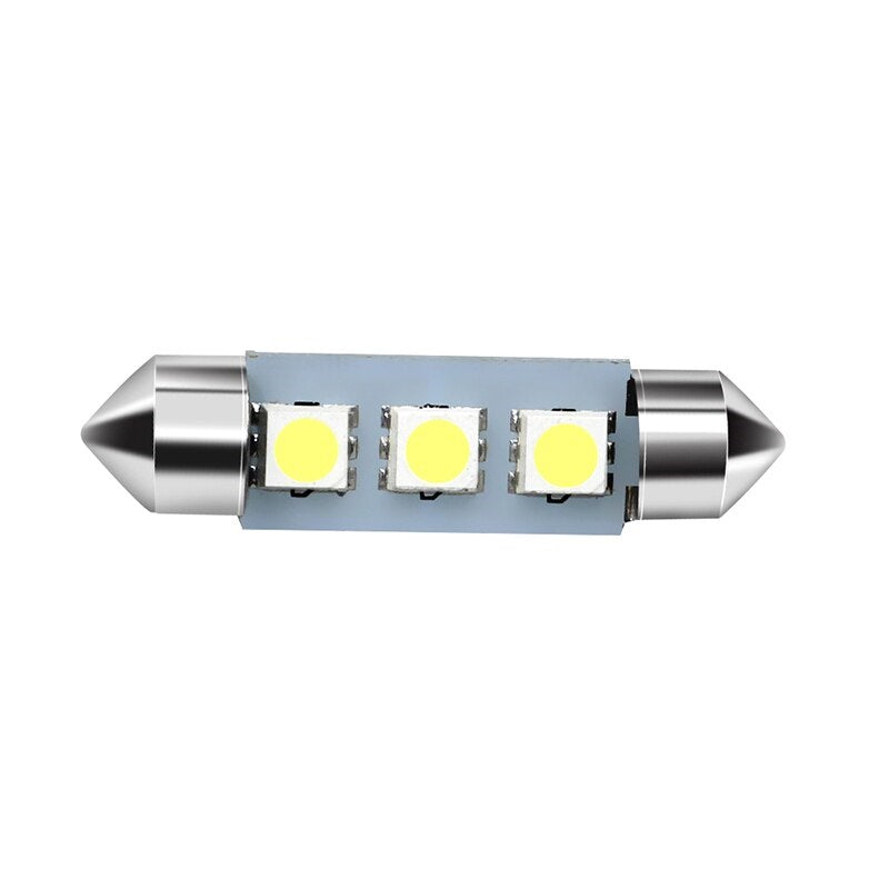 LED Лед Диодни Крушки, C5W, 3 Smd, 41mm, 12V, Бяла Светлина